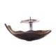 Fish Shape Basin Tempered Glass Bathroom Countertop Kids Vessel Sink Tap Unique Sink and Faucet Set