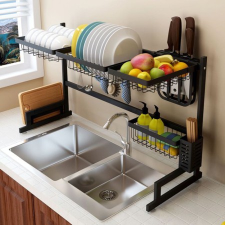 Stretchable Dish Drying Rack Stainless Steel Kitchen Storage Rack