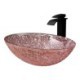 Oval Tempered Glass Sink Bathroom Art Sink With Tap Luxury Crystal Washbasin