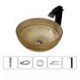 Round Shaped Modern Wash Basin Countertop Glass Bathroom Sinks With Water Faucet