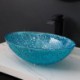 Tempered Glass Oval Shape Art Basin Bathroom Sink With Tap Crystal Vessel Sink