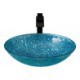 Tempered Glass Oval Shape Art Basin Bathroom Sink With Tap Crystal Vessel Sink