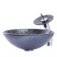 Special Tempered Vessel Sink in a Contemporary Round Bathroom Basin