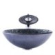 Special Tempered Vessel Sink in a Contemporary Round Bathroom Basin