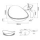 Transparent Tempered Glass Basin Waterfall Tap Vessel Sink Oval Sink and Faucet Set