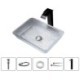 Rectangular Bathroom Washbasin with Crystal Glass Washbasin Art Countertop Basin