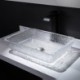 Rectangular Bathroom Washbasin with Crystal Glass Washbasin Art Countertop Basin