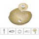 Gold Irregular Glass Basin Bathroom Countertop Waterfall Vessel Sink Tap Sink and Faucet Set