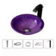 Round Shape Glass Bathroom Sink Washbasin Countertop Sinks With Tap