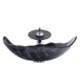 Tempered Glass Vessel Sink Waterfall Tap Basin Retro Black Sink and Faucet Set