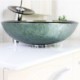 Waterfall Faucet Water Drain Mounting Ring Modern Round Golden Tempered Glass Sink and Faucet Sets