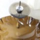 Waterfall Faucet Water Drain Mounting Ring Modern Round Wave Rim Brown Tempered Glass Sink and Faucet Sets