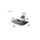 Rectangular Tempered Glass Vessel Sink with Pop - Up Drain and Mounting Ring