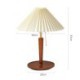 Pull Chain Switch European Retro Pleated Table Lamp With Wood Base For Living Room