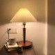 Pull Chain Switch European Retro Pleated Table Lamp With Wood Base For Living Room