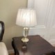 Fabric Lamphade Desk Lamp Bedroom Study Reading Light Crystal Table Lamp