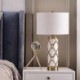 Fabric Lamphade Desk Lamp Bedroom Living Room Ceramic Table Lamp