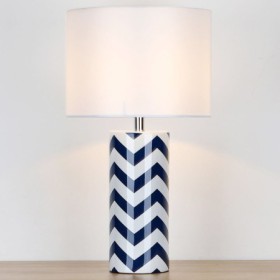 Blue And White Waves Counter Lamp Bedroom Living Room Contemporary Ceramic Table Lamp