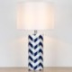 Blue And White Waves Counter Lamp Bedroom Living Room Contemporary Ceramic Table Lamp