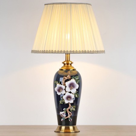 Simple Flower Counter Lamp Enamel Colorful Ceramic Table Lamp Study Room Living Room