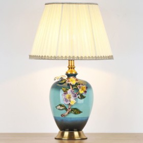 Simple Flower Counter Lamp Enamel Colorful Ceramic Table Lamp Study Room Living Room