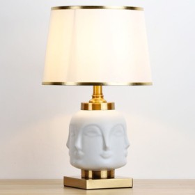 Study Room Living Room Ceramic Face Profile Table Lamp Modern Counter Lamp