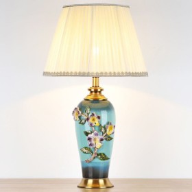 Simple Flower Counter Lamp Enamel Colorful Ceramic Table Lamp Study Room Living Room