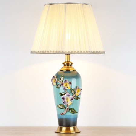 Simple Flower Counter Lamp Enamel Colorful Ceramic Table Lamp Study Room Living Room