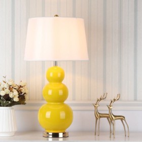 Ceramic Study Bedroom Lighting Yellow Table Lamp
