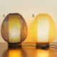 Bedside Hand Woven Lighting Simple Table Lamp Egg Shape Bamboo Desk Lamp