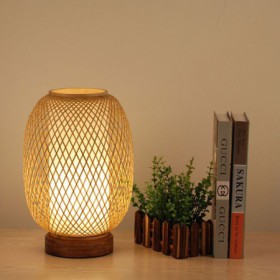 Bamboo Desk Lamp Cocoon Shape Table Lamp Living Room Decorative Light