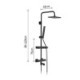 Rainfall Shower Mixer Tap Set With Tub Spout in Black Thermostatic Shower Faucet System