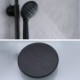 Shower Faucet System with Head and Hand Set in Black Slider Rail Thermostatic Valve Mixer