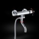 Shower Faucet with Thermostatic Valve in Chrome and Tub Spout