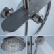 Shower Mixer Tap Bathroom Thermostatic Faucet With Handheld Spray & Rain Head Thermostat Shower Set