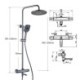 Bathroom Faucet with Thermostatic Bathtub Diverter Mixer Tap Multifunction Hand Held Shower Head