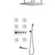 Rainfall Shower Head+Massage Spa Side Sprayer Jets Chrome Thermostatic Shower Faucet System