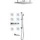 Rainfall Shower Head+Massage Spa Side Sprayer Jets Chrome Thermostatic Shower Faucet System