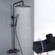 Chrome/Black Color Thermostatic Shower Faucet System Optional Lifting Shower Rod