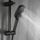 Shower Set with Thermostatic Brass Shower Faucet System in Black/Chrome Color