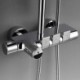 Shower Set with Thermostatic Brass Shower Faucet System in Black/Chrome Color