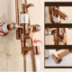 Shower System in Rose Gold with Rainhead and Handheld Shower Tub Spout