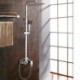 Chrome Rain Shower Faucet on a Contemporary Square Shower System