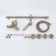 Bathroom Shower Faucet Set with Handheld Sprayer and Tub Filler in Antique Brass Slider Bar Shower System