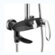 Modern Exposed Shower System with Chrome + Black Shower Faucet