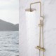 8 Inch Shower Head Unique Push Button Switch Shower System Modern Brass Shower Faucet Set