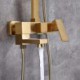 Shower Faucet Set Brushed Gold 9 Inch Rain Shower Head Bathroom Shower System