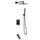 Elegant Wall Mount Rainfall Shower System Black/Nickel Brushed Shower Faucet Set