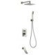 Elegant Wall Mount Rainfall Shower System Black/Nickel Brushed Shower Faucet Set