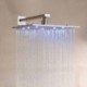 Brushed Nickel Luxurious LED Shower Faucet Square Rain Shower System with Hand Shower and Body Sprays